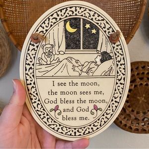 🍄SOLD🍄 Vintage Spooner Creek Designs "I See The Moon” Plaque By Michael Macone